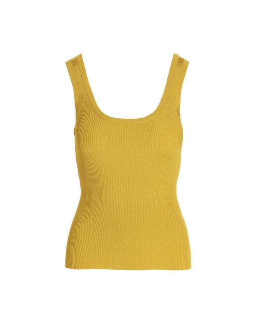 Zimmermann Ribbed Tank Top in Yellow | Lyst