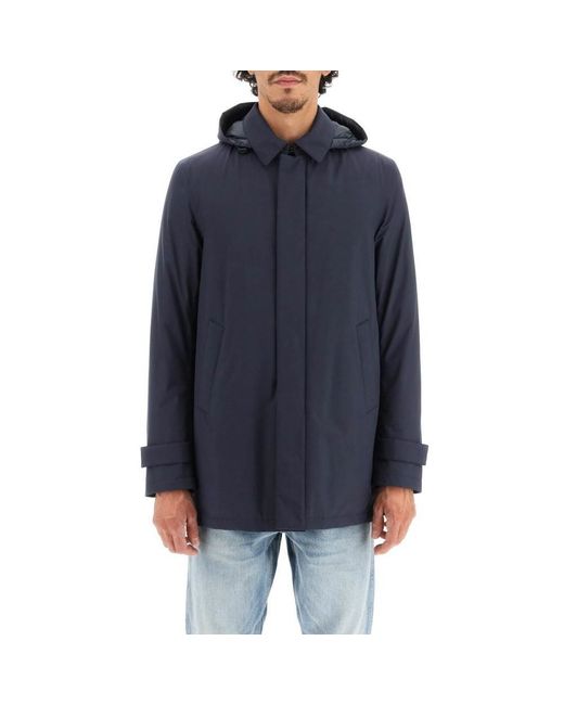 Herno Laminar Laminar Padded Carcoat In Gore-tex 2l in Blue for Men | Lyst