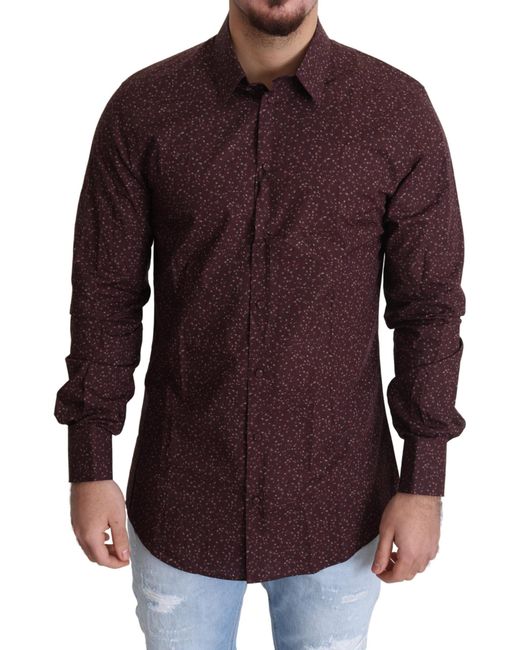 Dolce \u0026 Gabbana Maroon Cotton Floral 