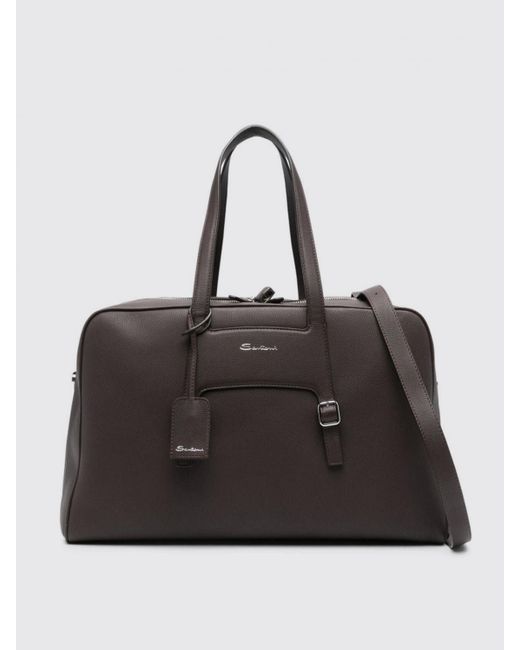Santoni Black Travel Bag for men