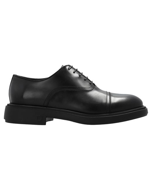 Ferragamo Black Lace-Up Leather Shoes for men
