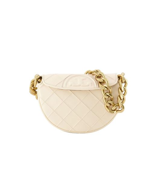 Tory Burch Fleming Crossbody - - Leather - Beige in Natural | Lyst