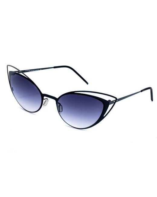 Italia Independent Blue Black Metal Sunglasses