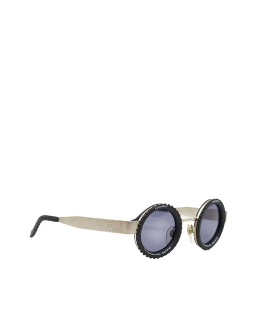 Chanel Round Acetate Lens Sunglasses in Metallic