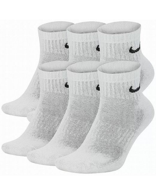 Nike Socks White Size Large L Everyday Cushioned Ankle Quarter for Men