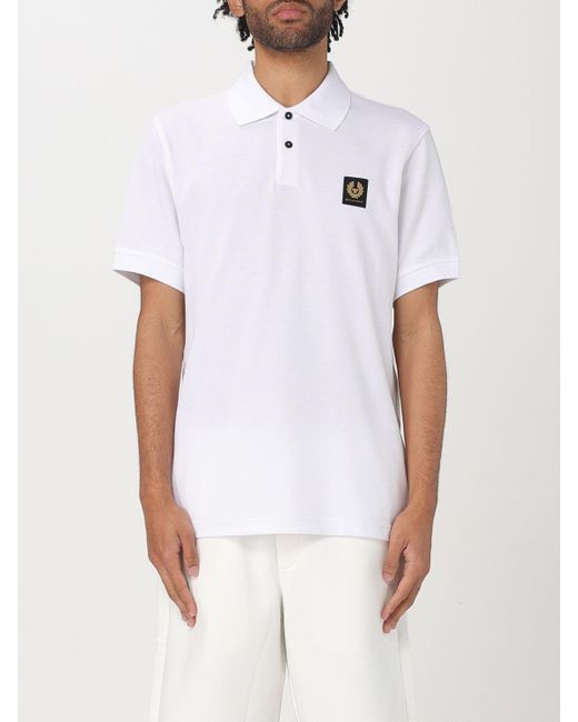 Belstaff White Logo Polo Shirt for men