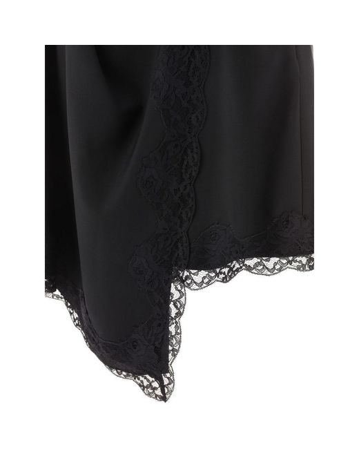 Alexander McQueen Dress With Lace Inserts in Black | Lyst