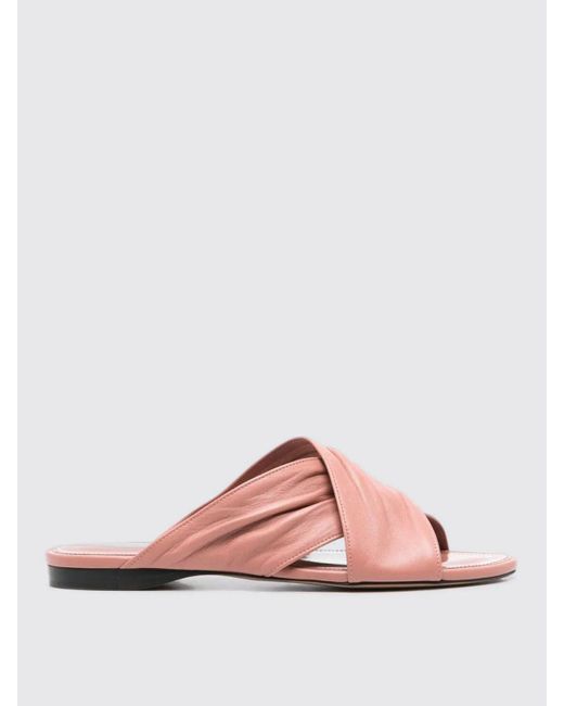 Paris Texas Pink Twisted Strap Flat Sandals