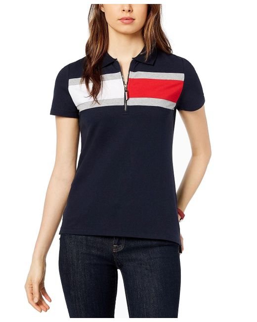 Tommy Hilfiger Cotton Polo Shirt Navy Size Xl Colorblocked Logo in Blue ...
