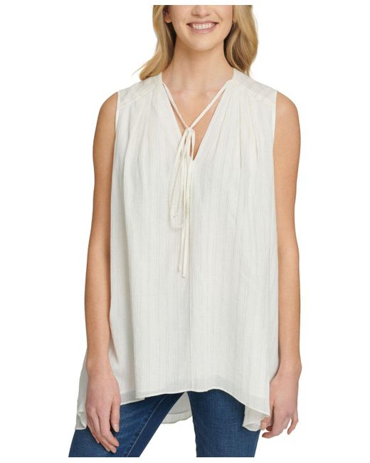 DKNY Cotton Blouse Size Medium M Knit 