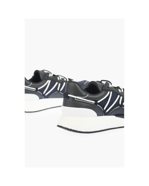 Zegna Zzegna Leather Details Piuma Low Top Sneakers With Rubber So in Blue  | Lyst