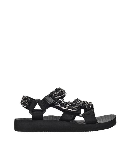 ARIZONA LOVE Trekky Sandals In Canvas And Silver in Black | Lyst