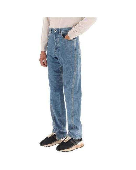 Lanvin Tapered Jeans With Asymmetric Cuff in Blue for Men | Lyst