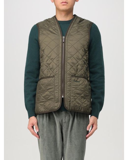 Barbour Green Quilted Zip Vest for men