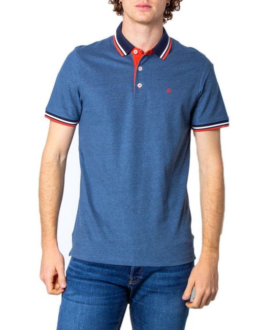 Jack & Jones Blue Hort Leeve Polo Hirt for men