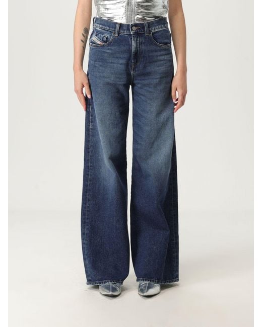 DIESEL Blue Wide Leg Denim Jeans For A Comfortable And Stylish Fit