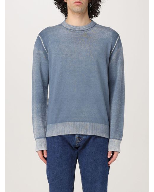 DIESEL Blue Relaxed Fit Crew Neck Sweater for men