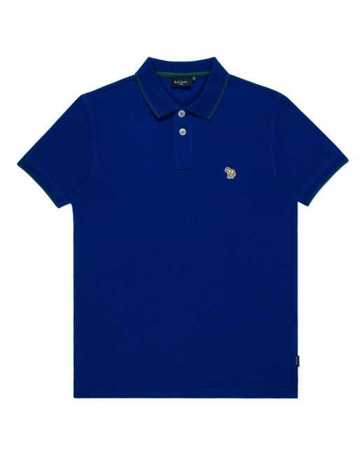 Paul Smith Blue Men's Indigo Zebra-logo Polo Shirt for men