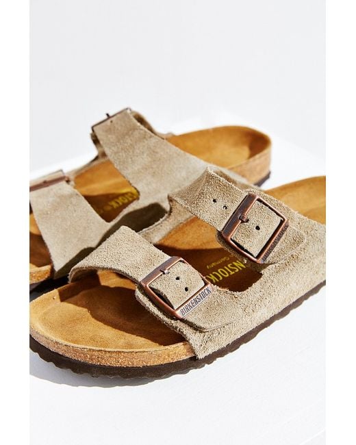 Birkenstock Arizona Suede Sandal in Brown (TAUPE) | Lyst