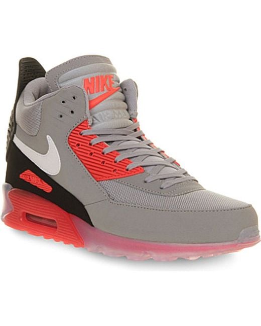 Nike Gray Air Max 90 High-Top Trainers - For Men for men