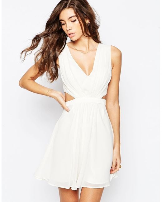 ASOS White Side Cut Out Mini Dress