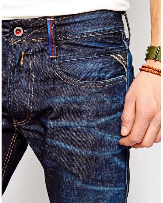 REPLAY JEANS リプレイ ANBASS FCバルセロナ size33 イタリア製 美品 