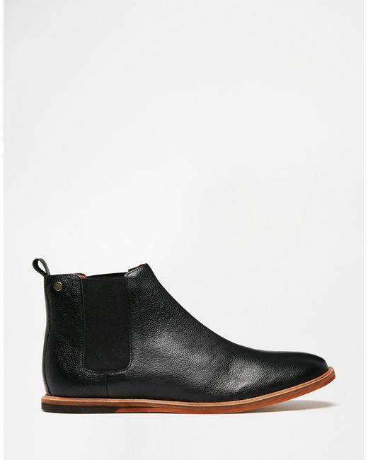 Frank Wright Black Burns Leather Chelsea Boots for men