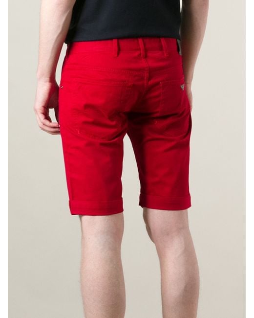 Denim Shorts - Red - Ladies