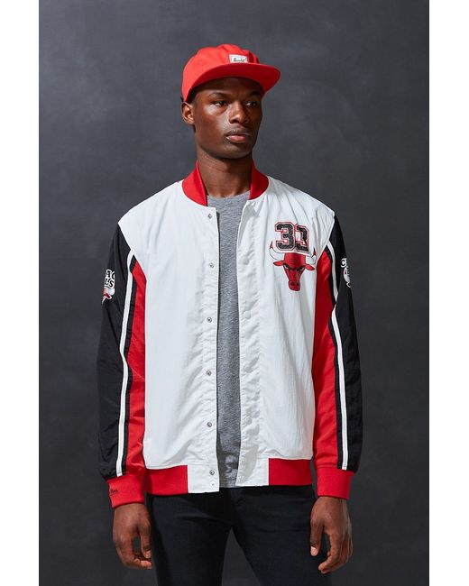 Mitchell & Ness Red Scottie Pippen Warmup Jacket for men
