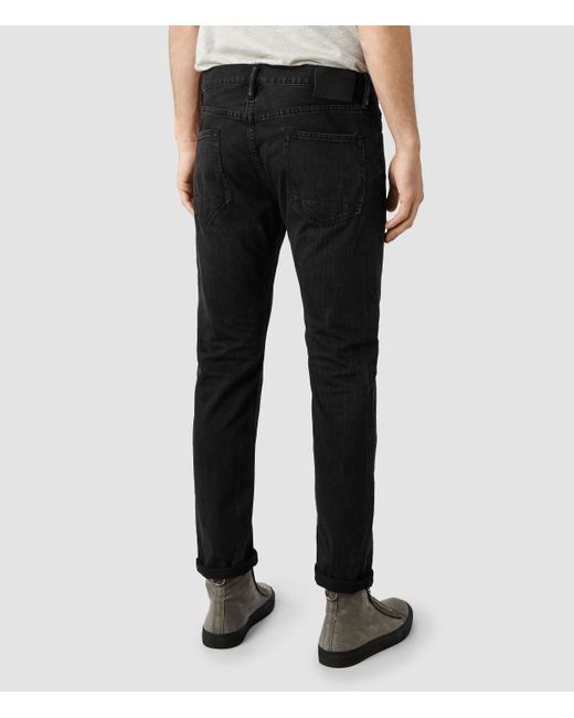 AllSaints Black Print Iggy Jeans for men
