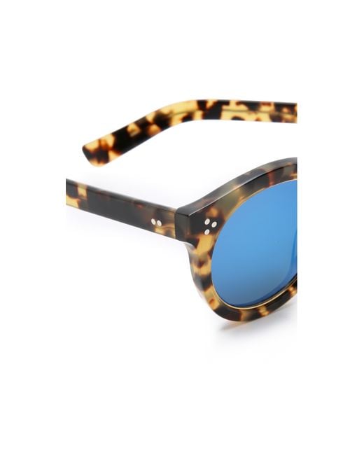Illesteva Brown Leonard Ii Ring Mirrored Sunglasses - Tortoise/blue