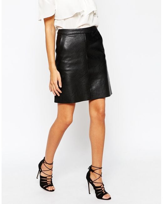 Warehouse faux leather mini clearance skirt