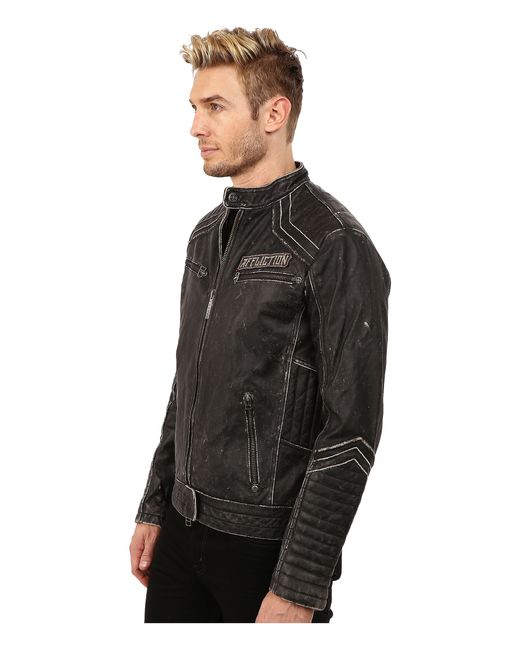 Affliction leather motorcycle jacket on sale
