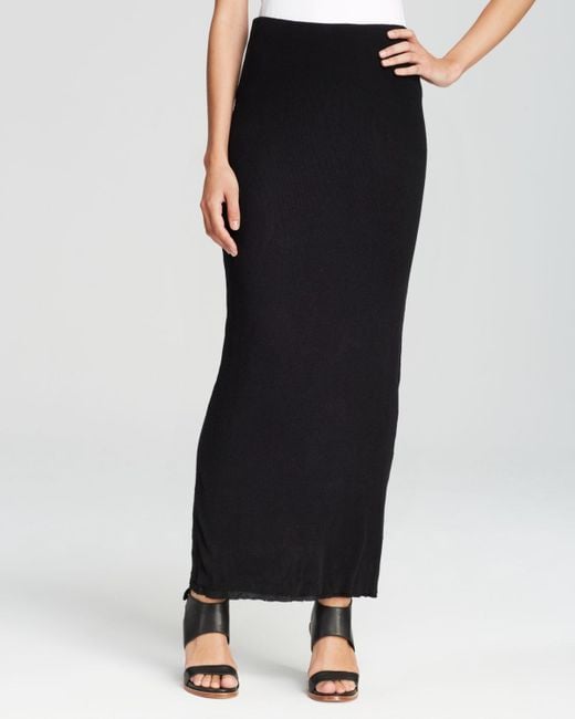 James Perse Black Ribbed Maxi Skirt