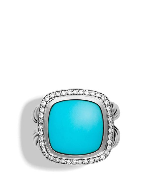 David Yurman Metallic Albion Ring With Turquoise & Diamonds