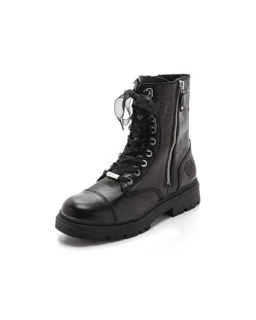 DKNY Roux Combat Boots - Black