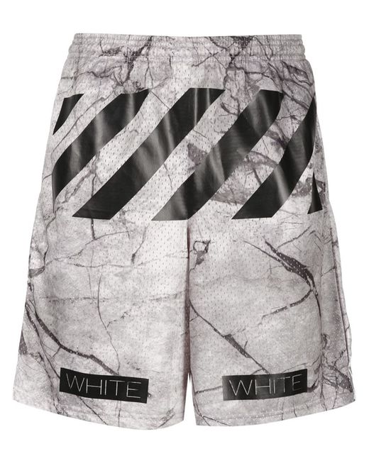 off white marble shorts