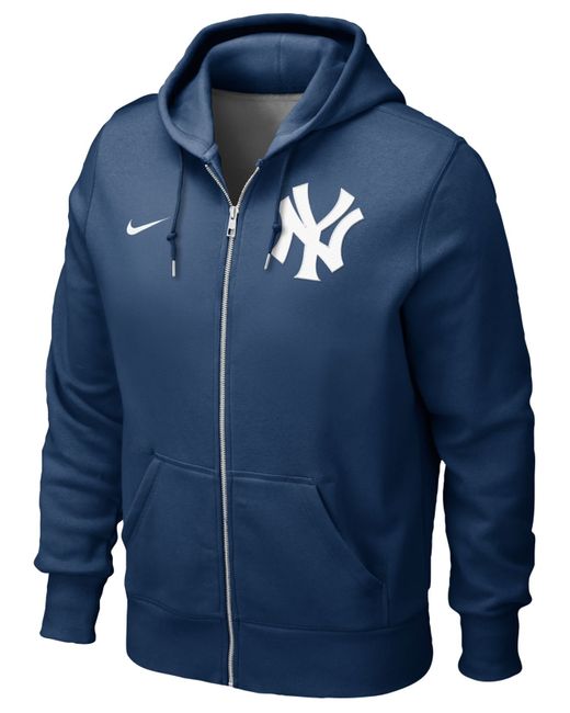 Nike Men'S New York Yankees Full-Zip Hoodie Sweatshirt in Blue for Men ...