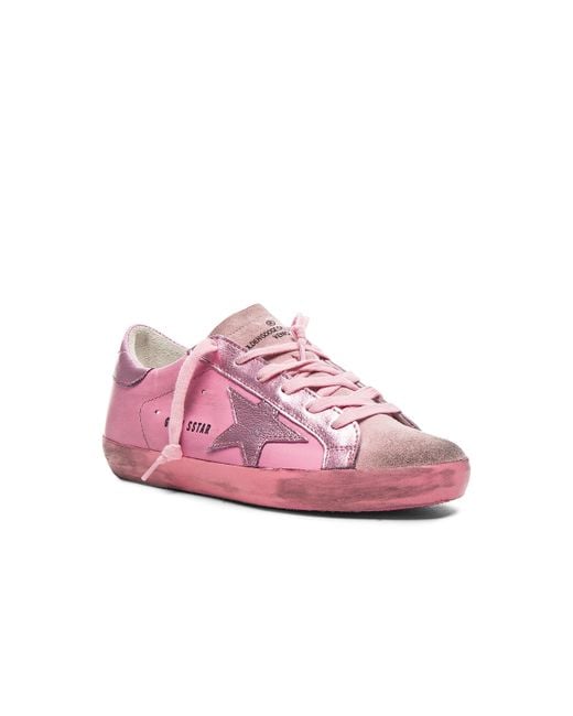 Golden goose deluxe brand Superstar Leather LowTop Sneakers in Pink Lyst