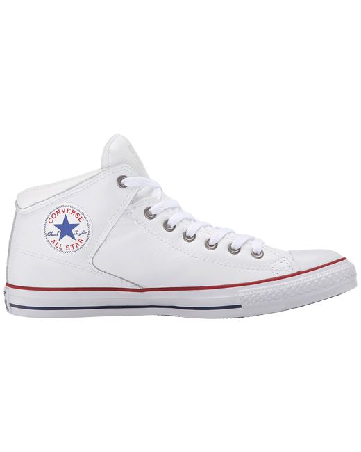 Converse Chuck Taylor® All Star® Hi Street Car Leather & Motorcycle Leather  in White/Garnet/White (White) for Men | Lyst