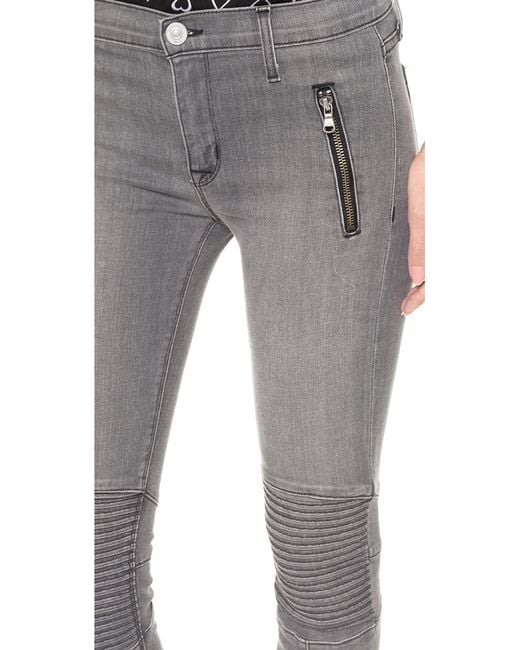 gray moto jeans