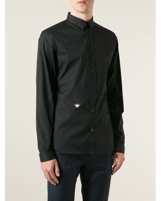 Dior Homme Embroidered Bee Shirt in Black for Men | Lyst