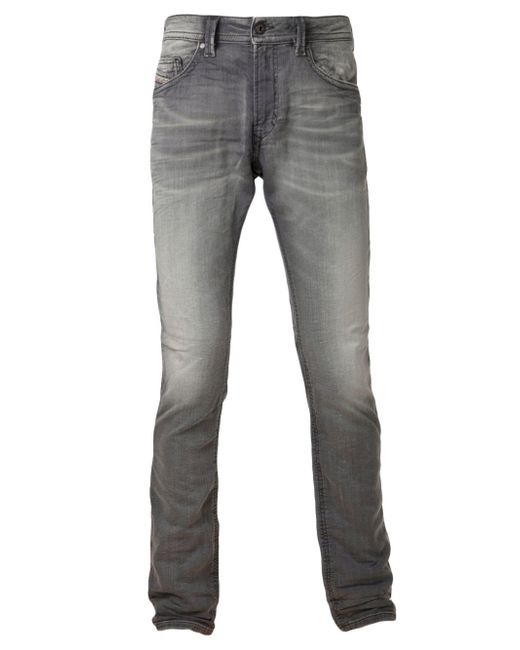 DIESEL Thavar Sweat Jeans in Gray for Men | Lyst