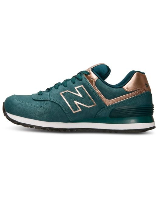 New Balance Green Women's 574 Precious Metals Casual Sneakers From Finish Line