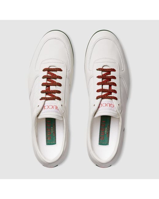 Gucci Low Top Sneaker In Leather White | Lyst