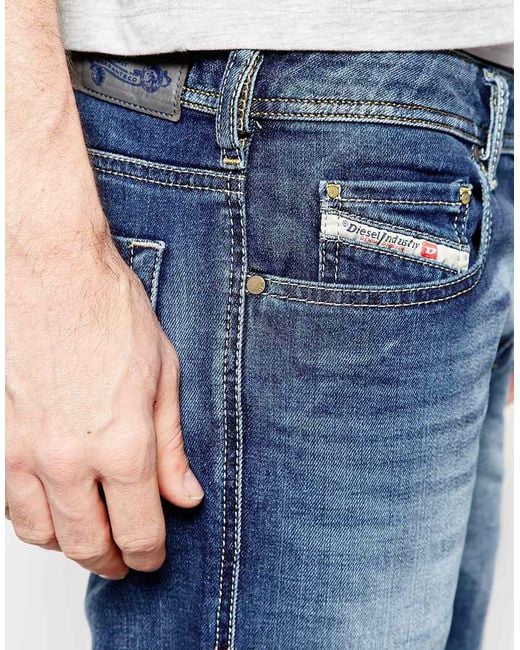 DIESEL Blue Jeans Zatiny 848c Bootcut Fit Stretch Mid Vintage Wash for men