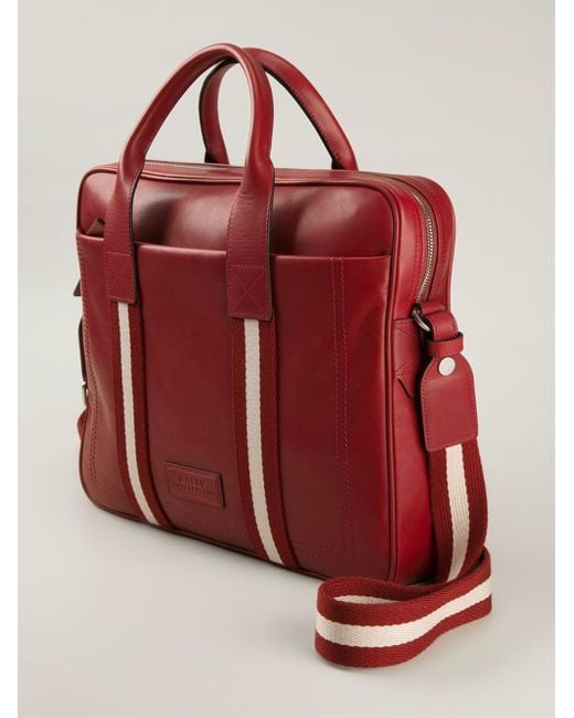 Bally Red Medium 'Tedal' Laptop Bag for men