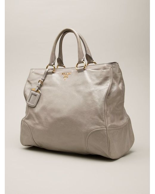 Prada Slouchy Tote in Gray (grey) | Lyst  