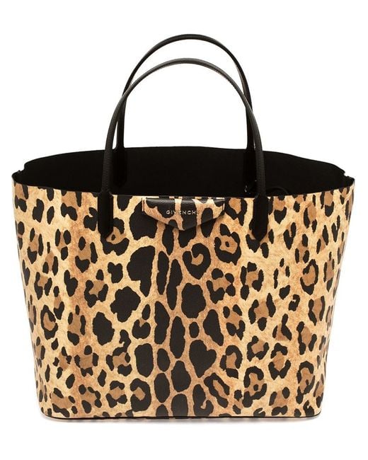 Givenchy Leopard Print Antigona Shopping Bag in Brown Lyst