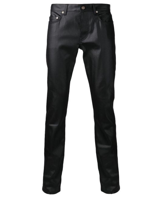 Saint Laurent Black Wax Denim Jeans for men